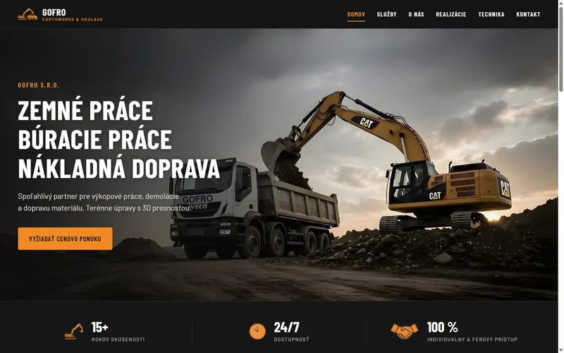 Web GOFRO s.r.o. — zemné a búracie práce