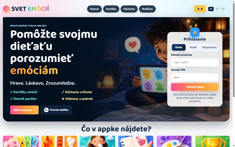 Svet Emócií — detská aplikácia